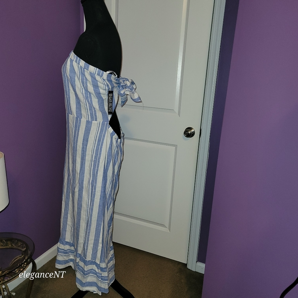 NY & Co. SoHo Street Blue and White Striped Women's Dress Sz: XL NWT - Picture 9 of 11